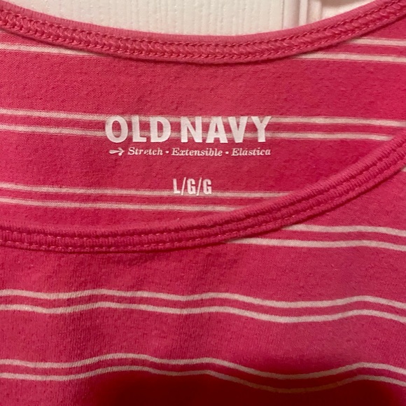 Pink and White Striped Old Navy Striped Tank Top - Picture 3 of 5